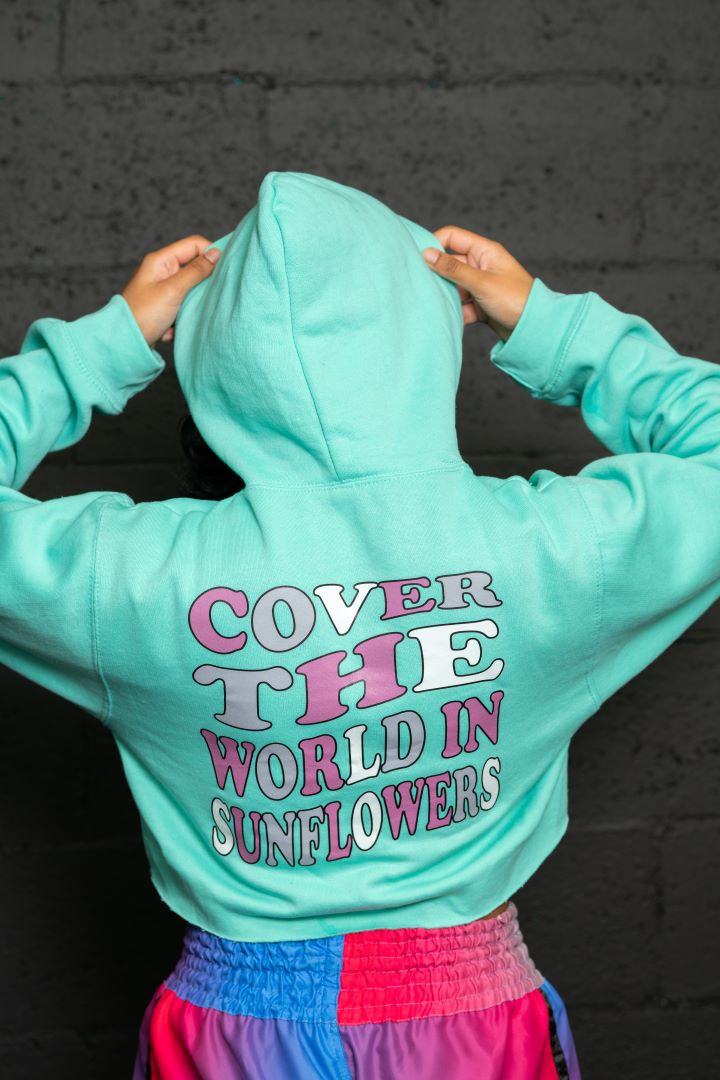 Cover The World Cropped Hoody